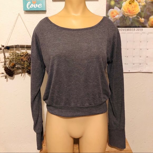 Grey Sweater w/ Lace-up Detail at Cuffs - Picture 2 of 6